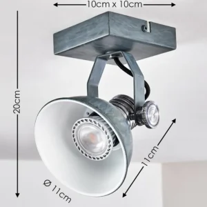 hofstein Plafonnier Gudo Gris, Argenté, 1 lumière* Lampes Modernes