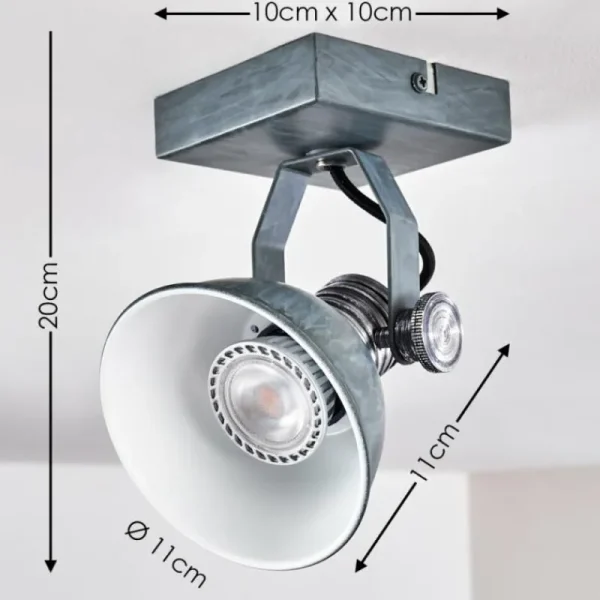 hofstein Plafonnier Gudo Gris, Argenté, 1 lumière* Lampes Modernes