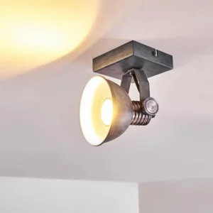 hofstein Plafonnier Gudo Gris, Argenté, 1 lumière* Lampes Modernes