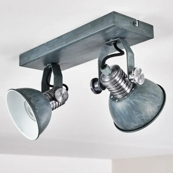hofstein Plafonnier Gudo Gris, Argenté, 2 lumières* Lampes Modernes