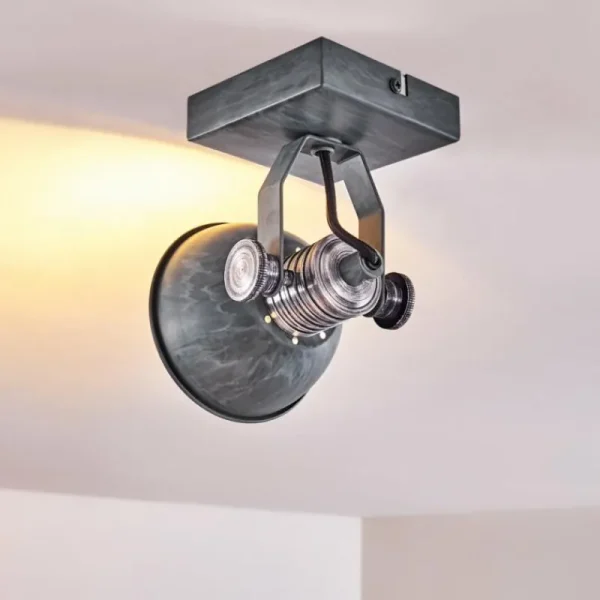 hofstein Plafonnier Gudo Gris, Argenté, 1 lumière* Lampes Modernes