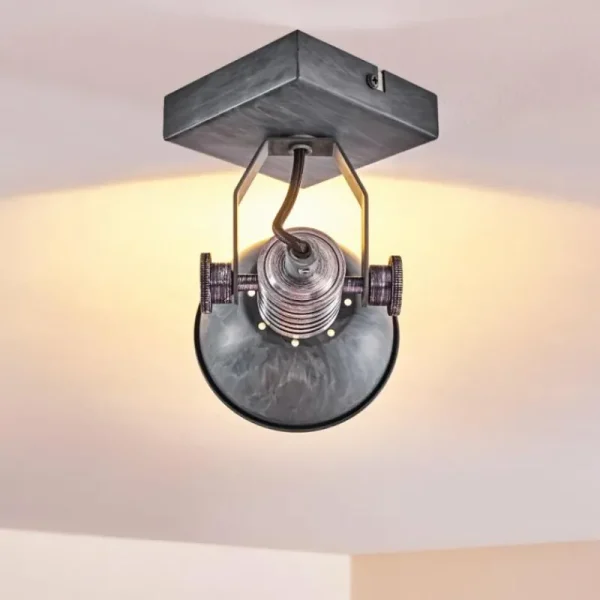 hofstein Plafonnier Gudo Gris, Argenté, 1 lumière* Lampes Modernes