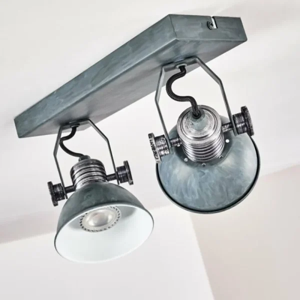 hofstein Plafonnier Gudo Gris, Argenté, 2 lumières* Lampes Modernes