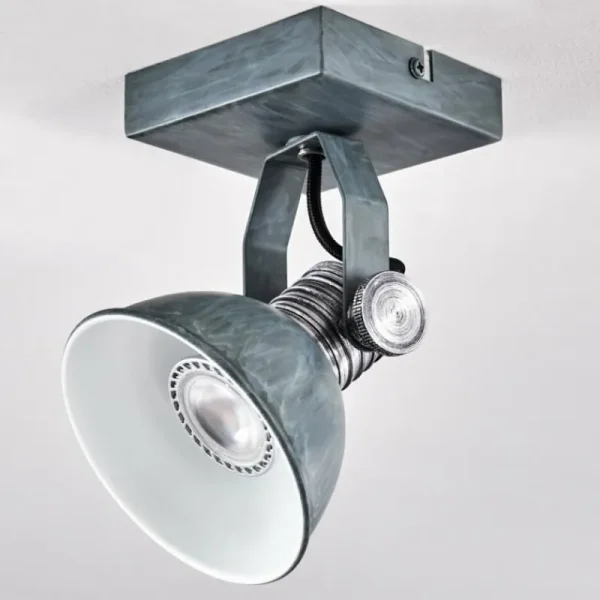 hofstein Plafonnier Gudo Gris, Argenté, 1 lumière* Lampes Modernes