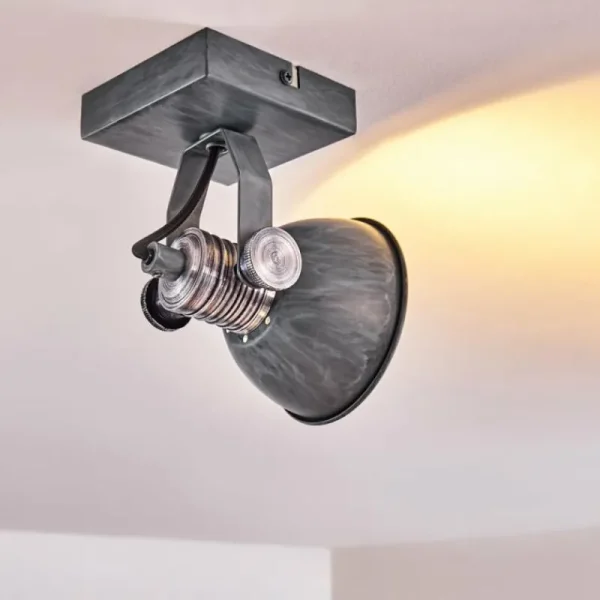 hofstein Plafonnier Gudo Gris, Argenté, 1 lumière* Lampes Modernes