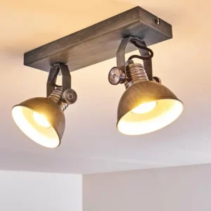 hofstein Plafonnier Gudo Gris, Argenté, 2 lumières* Lampes Modernes