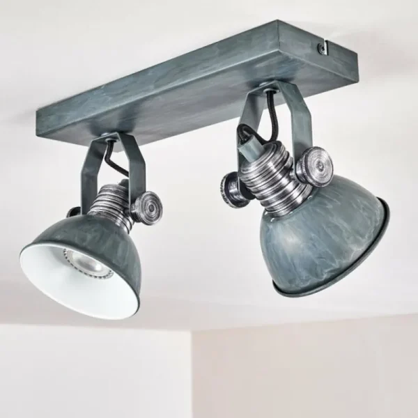 hofstein Plafonnier Gudo Gris, Argenté, 2 lumières* Lampes Modernes
