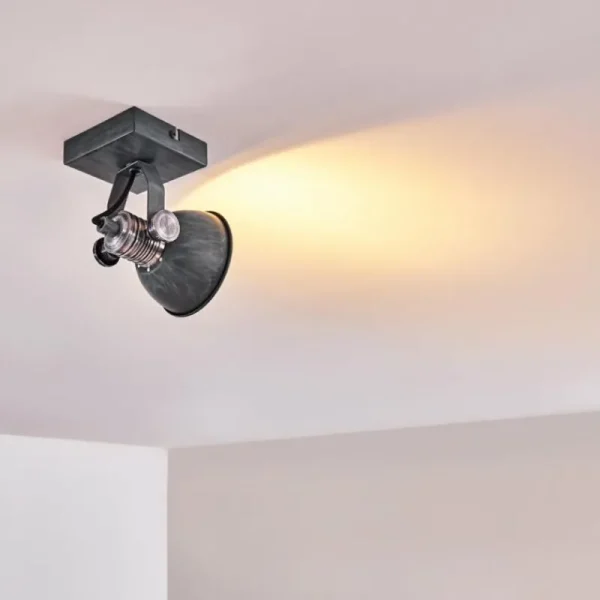 hofstein Plafonnier Gudo Gris, Argenté, 1 lumière* Lampes Modernes