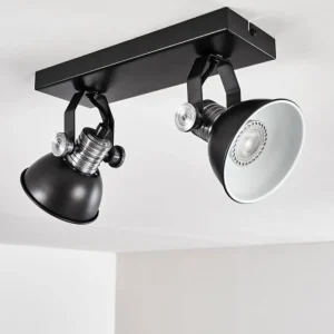 hofstein Plafonnier Gudo Noir, Argenté, 2 lumières* Lampes Modernes