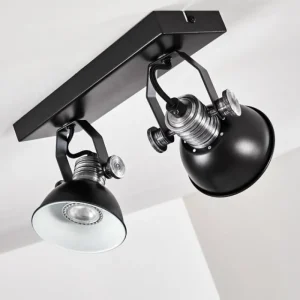 hofstein Plafonnier Gudo Noir, Argenté, 2 lumières* Lampes Modernes