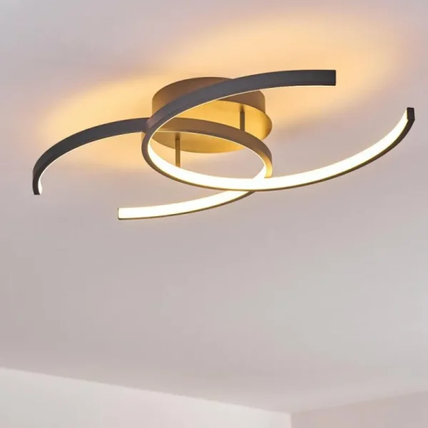 hofstein Plafonnier Guinea LED Anthracite, 2 lumières* Lampes Modernes
