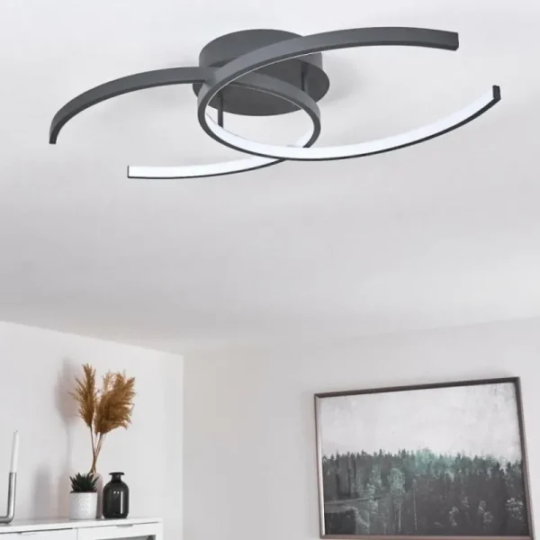 hofstein Plafonnier Guinea LED Anthracite, 2 lumières* Lampes Modernes