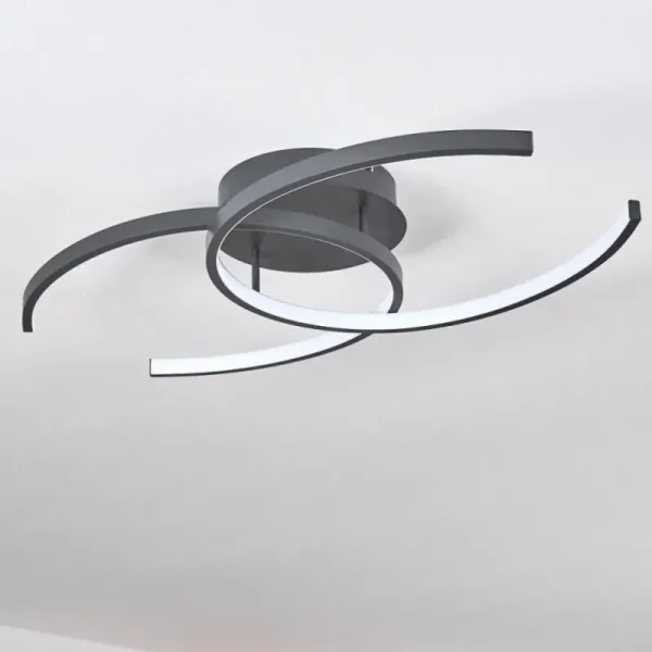 hofstein Plafonnier Guinea LED Anthracite, 2 lumières* Lampes Modernes