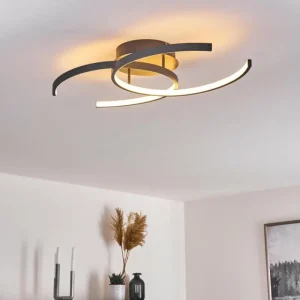 hofstein Plafonnier Guinea LED Anthracite, 2 lumières* Lampes Modernes