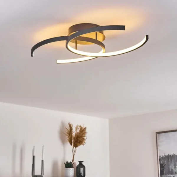 hofstein Plafonnier Guinea LED Anthracite, 2 lumières* Lampes Modernes