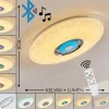 hofstein Plafonnier Haderup LED Chrome, Blanc, 1 lumière, Télécommandes* Lampes Modernes