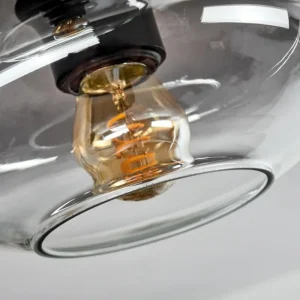 hofstein Plafonnier Haikala Clair, Fumé, 3 lumières* Lampes Modernes