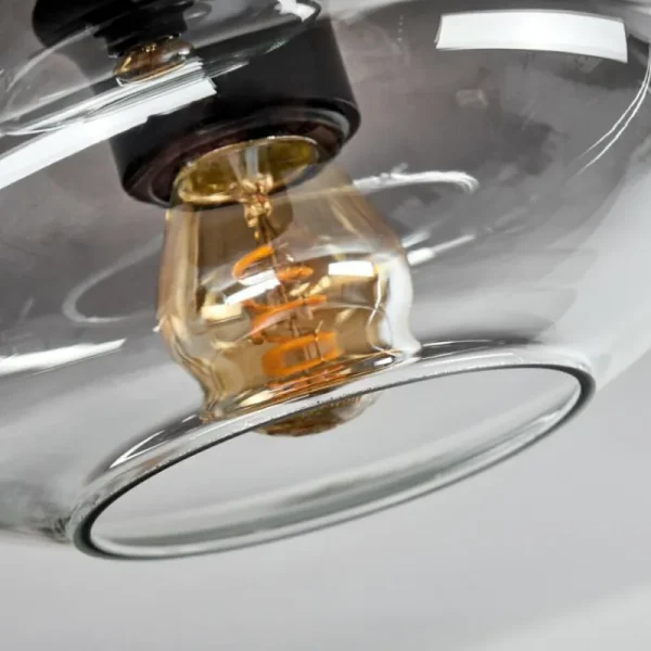 hofstein Plafonnier Haikala Clair, Fumé, 3 lumières* Lampes Modernes