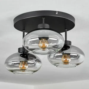 hofstein Plafonnier Haikala Clair, Fumé, 3 lumières* Lampes Modernes