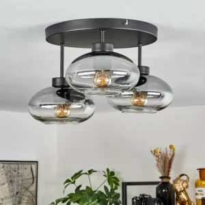 hofstein Plafonnier Haikala Clair, Fumé, 3 lumières* Lampes Modernes