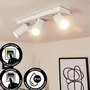 hofstein Plafonnier Hakamken Blanc, 3 lumières* Lampes En Verre