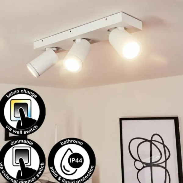 hofstein Plafonnier Hakamken Blanc, 3 lumières* Lampes En Verre