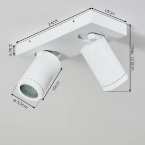 hofstein Plafonnier Hakamken Blanc, 2 lumières* Lampes En Verre