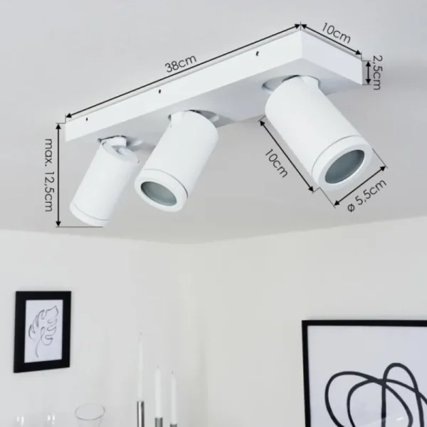 hofstein Plafonnier Hakamken Blanc, 3 lumières* Lampes En Verre