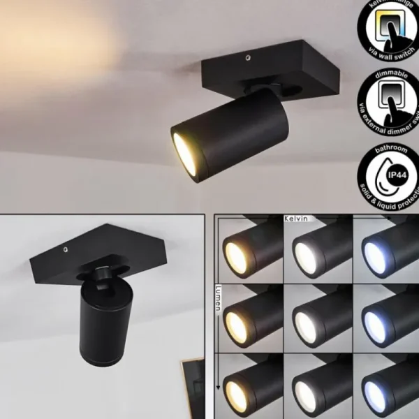 hofstein Plafonnier Hakamken Noir, 1 lumière* Lampes En Verre