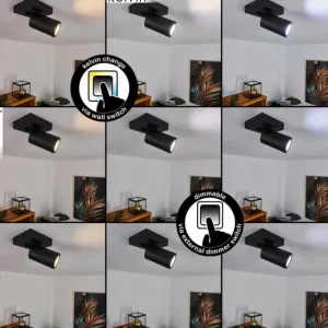 hofstein Plafonnier Hakamken Noir, 1 lumière* Lampes En Verre