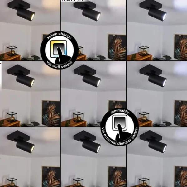 hofstein Plafonnier Hakamken Noir, 1 lumière* Lampes En Verre