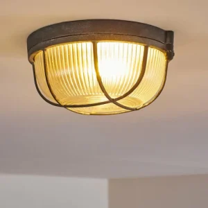 hofstein Plafonnier Hanalei Gris, 1 lumière* Lampes En Verre