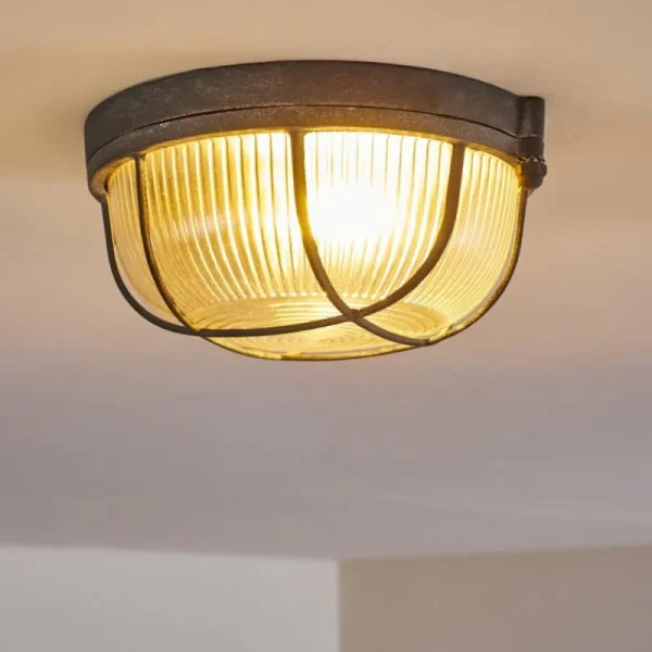 hofstein Plafonnier Hanalei Gris, 1 lumière* Lampes En Verre