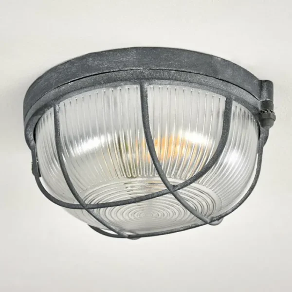 hofstein Plafonnier Hanalei Gris, 1 lumière* Lampes En Verre