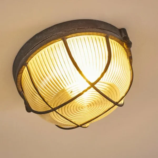 hofstein Plafonnier Hanalei Gris, 1 lumière* Lampes En Verre