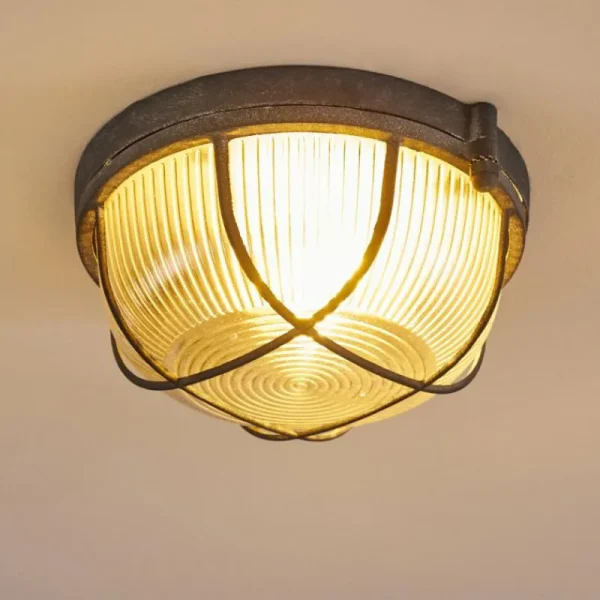 hofstein Plafonnier Hanalei Gris, 1 lumière* Lampes En Verre