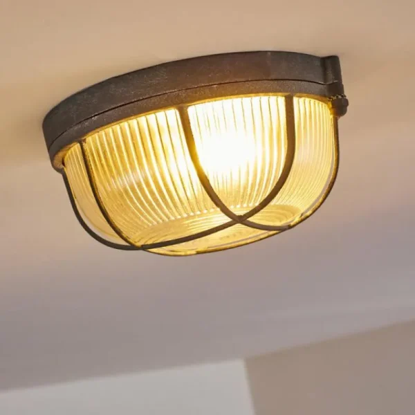 hofstein Plafonnier Hanalei Gris, 1 lumière* Lampes En Verre