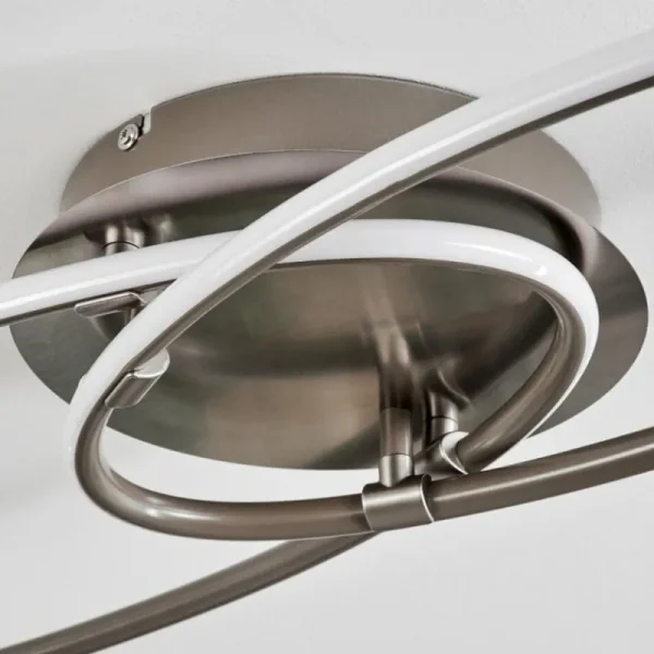 hofstein Plafonnier Harpeth LED Nickel mat, 1 lumière* Lampes Modernes