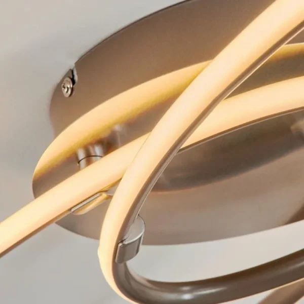 hofstein Plafonnier Harpeth LED Nickel mat, 1 lumière* Lampes Modernes