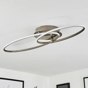 hofstein Plafonnier Harpeth LED Nickel mat, 1 lumière* Lampes Modernes