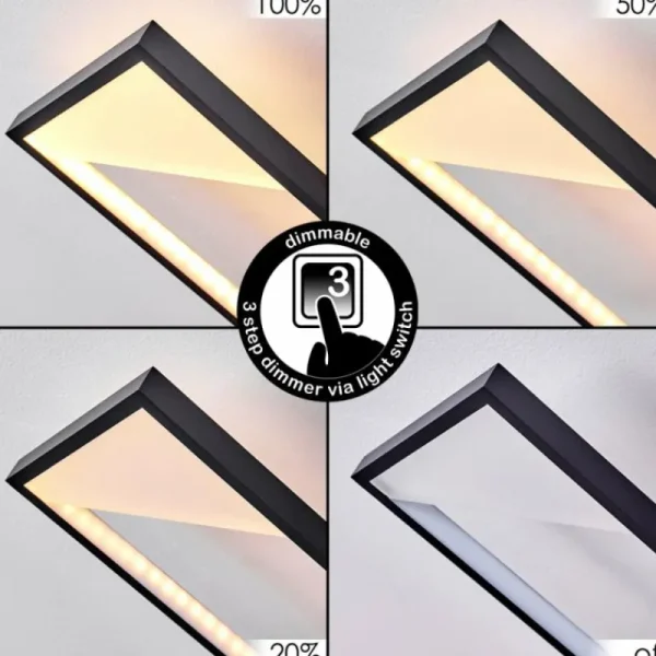 hofstein Plafonnier Haya LED Noir, 4 lumières* Lampes Modernes
