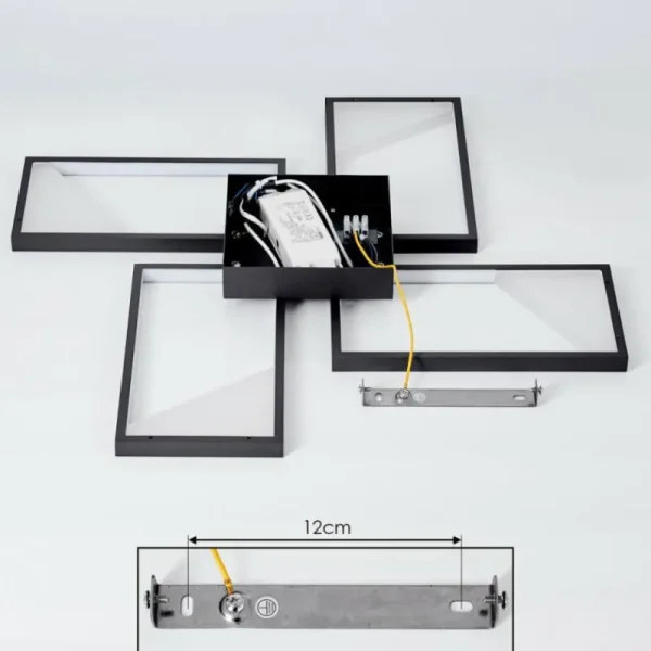 hofstein Plafonnier Haya LED Noir, 4 lumières* Lampes Modernes