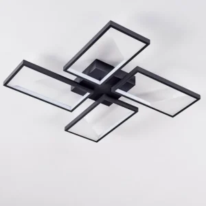 hofstein Plafonnier Haya LED Noir, 4 lumières* Lampes Modernes