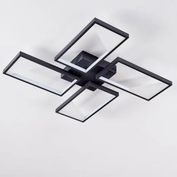hofstein Plafonnier Haya LED Noir, 4 lumières* Lampes Modernes