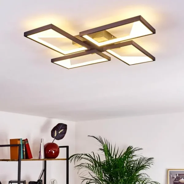 hofstein Plafonnier Haya LED Noir, 4 lumières* Lampes Modernes