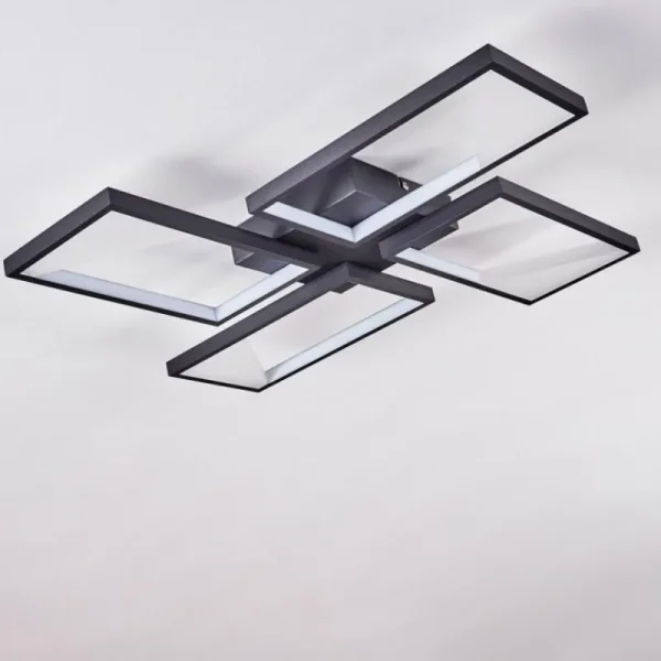 hofstein Plafonnier Haya LED Noir, 4 lumières* Lampes Modernes
