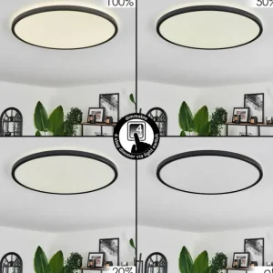 hofstein Plafonnier Hooper LED Noir, 1 lumière* Lampes Modernes