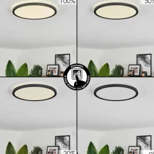 hofstein Plafonnier Hooper LED Noir, 1 lumière* Lampes Modernes
