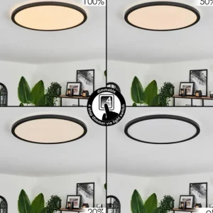 hofstein Plafonnier Hooper LED Noir, 1 lumière* Lampes Modernes