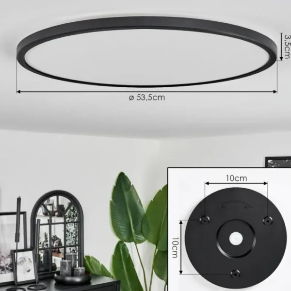 hofstein Plafonnier Hooper LED Noir, 1 lumière* Lampes Modernes